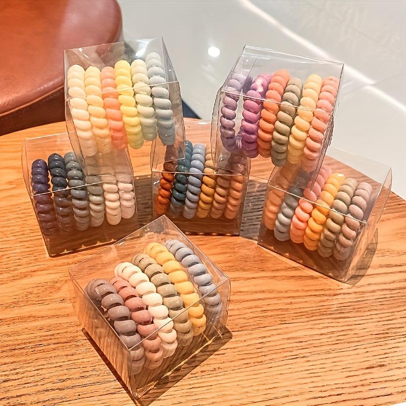 6pcs Spiral Hair Tie Elastic Hair Ropes Women Head Ropes Daily Hair Accessories