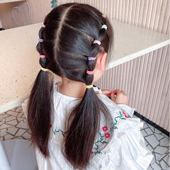 100pcs Colorful Girl Rubber Band Hair Scrunchies
