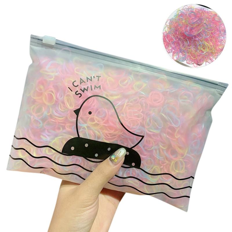 100pcs Colorful Girl Rubber Band Hair Scrunchies