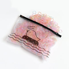 100pcs Colorful Girl Rubber Band Hair Scrunchies