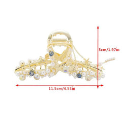 Faux Pearl Hair Claw Large Shark Claw Ponytail Holder Hair Accessories