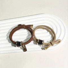 2PCS Vintage Elastic Rope Hair Tie Wristband Hair Rope Dual purpose Hair Accesso