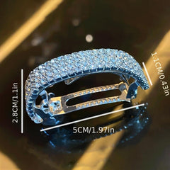 Metal Rhinestone Hair Clips For Women Hair Barrettes Ponytail Clip