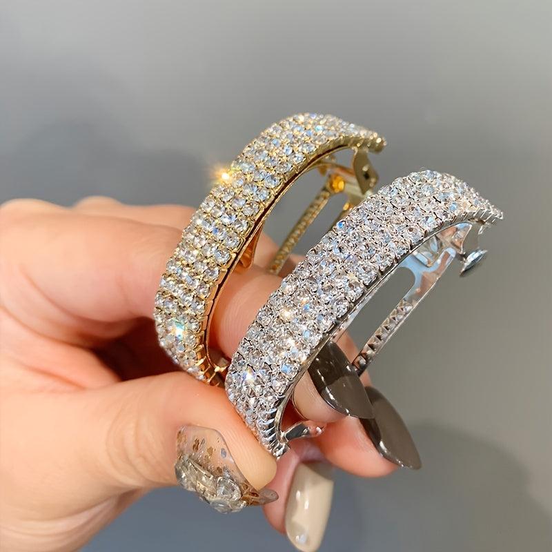 Metal Rhinestone Hair Clips For Women Hair Barrettes Ponytail Clip