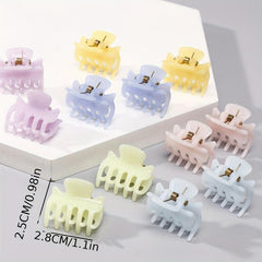 12pcs Small Hair Claw Clip Candy Hair Clip Style Nonslip Shark Clip