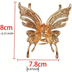 Metal Hair Claw Butterfly Lady Non slip Hollow Shark Claw Thick Hair Accessories