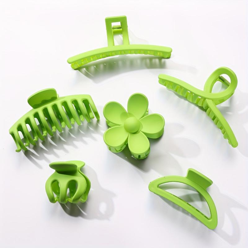 6pcs Nonslip Frosted Hair Claw For Girls and Women
