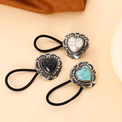 3pcs Turquoise Hair Tie Western Style Hair Rope Ponytail Holder
