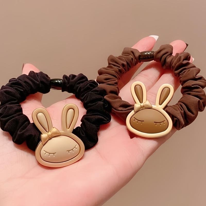 Rabbit Bunny Hair Ties Scrunchie Ponytail Holder for Women Girls