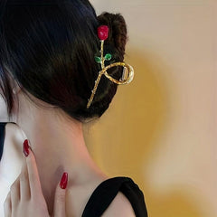Alloy Rose Hair Claw Strong Hold for Thick Hair Accessories