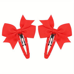 Solid Bow Snap Clip Sweet Hair Clip Style Hair Clip for Side Hair Bang Braids