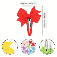 Solid Bow Snap Clip Sweet Hair Clip Style Hair Clip for Side Hair Bang Braids