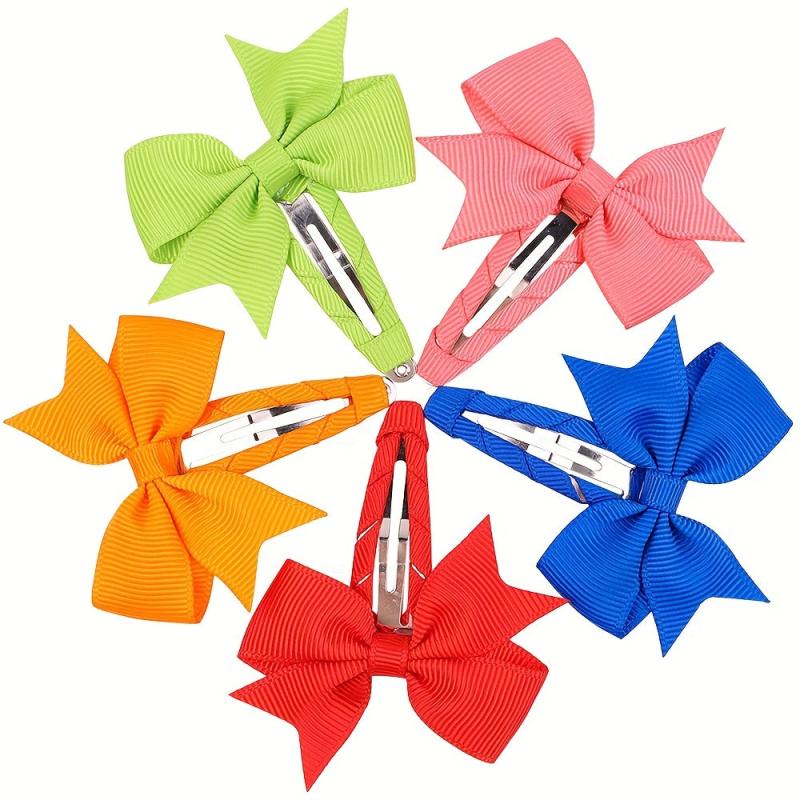 Solid Bow Snap Clip Sweet Hair Clip Style Hair Clip for Side Hair Bang Braids