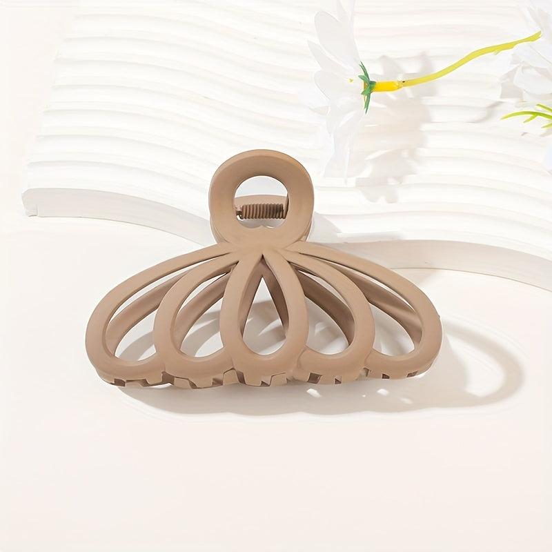 Large Frosted Hair Claw Amber Hair Clip