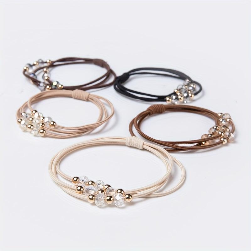 Crystal Beaded Hair Tie High Elasticity Hair Rope Style Hair Accessories