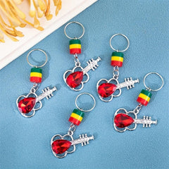 10pcs Crystal Guitar Shape Braid Hair Beads Rainbow Dreadlock Hair Ring