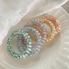 Rainbow Spiral Hair Tie Elastic Hair Ring Gradient Ponytail Holder