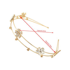 Women's Rhinestone Faux Pearl Headband Wedding Hairband