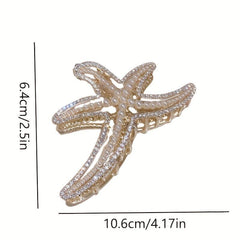 Starfish Claw Clip Pearl Rhinestone Metal Hair Claw