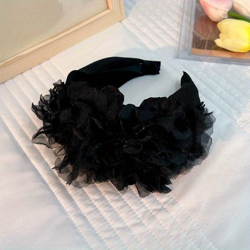 Boho Wide Headband For Women Girls Simulation Flower Head Hoop