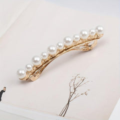 Faux Pearl Hair Clip Ponytail Headwear Sweet French Barrette Hair Accessories
