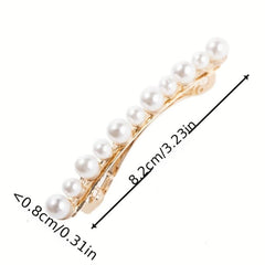 Faux Pearl Hair Clip Ponytail Headwear Sweet French Barrette Hair Accessories