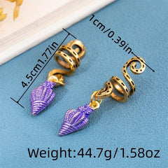 10pcs Enamel Conch Braid Hair Beads Dreadlock Hair Ring Oceans Series Hair