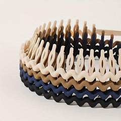 4pcs Tooth Headband Wavy Head Hoop Solid Headdress Hair Accessories For Women