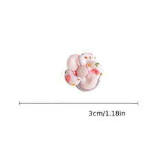 Baby Girl Flower Hair Tie Plaid Flower Print Elastic Ponytail Holder
