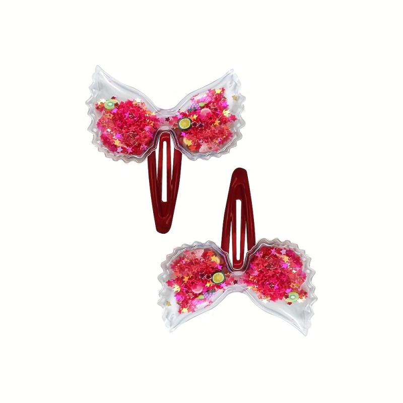 2pcs Colorful Wing Hair Clips Sequin Snap Hair Accessories For Kids