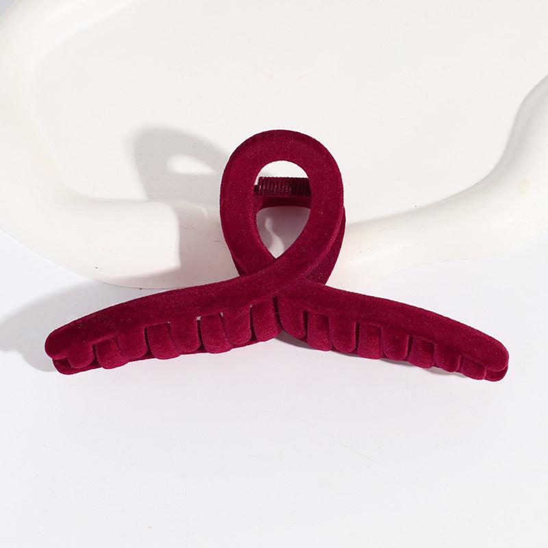 Vintage Velvet Hair Claw Solid Shark Claw Hair Accessories for Women