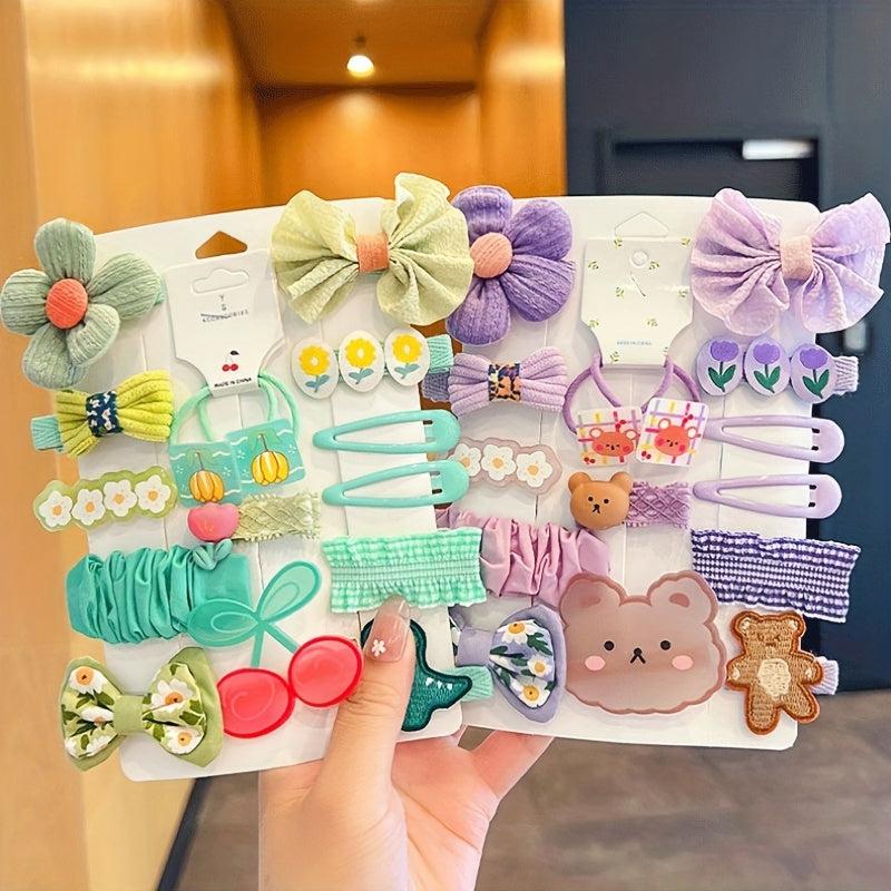 Kids Fabric Assorted Hair Clips Flower Hairpin Sweet Hair Accessories