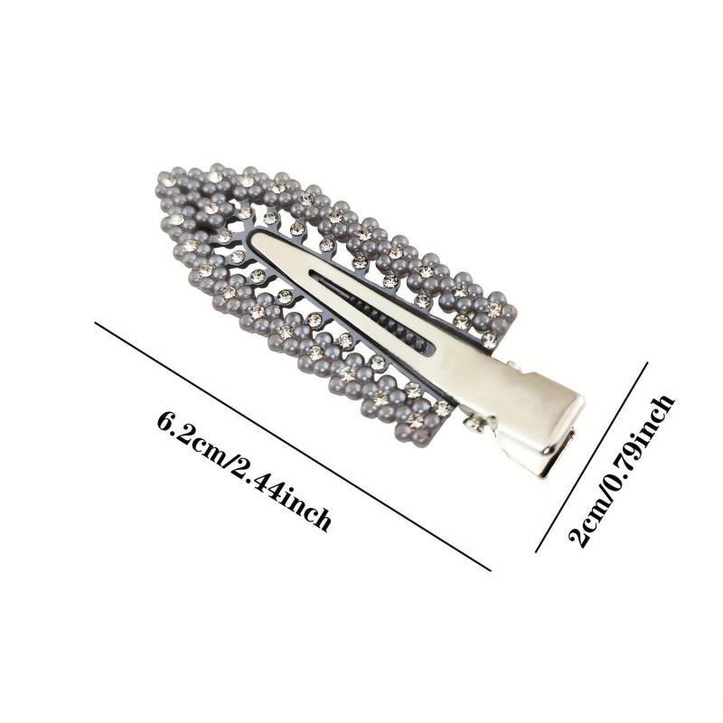 6Pcs Rhinestone No Bend Hair Clips Sparkling Hair Clips Curl Pin Barrette