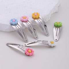6pcs Resin Flower Hair Clip Snap Clip Y2K Candy Hair Slides Clip