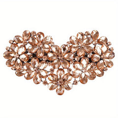 Heart Rhinestone Hair Clips French Barrette Hair Bun Maker