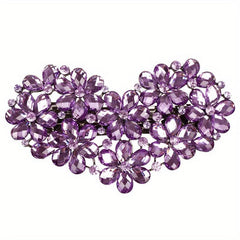 Heart Rhinestone Hair Clips French Barrette Hair Bun Maker