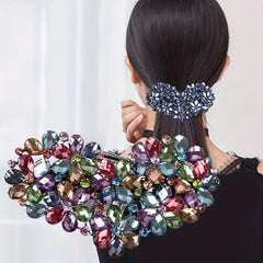 Heart Rhinestone Hair Clips French Barrette Hair Bun Maker