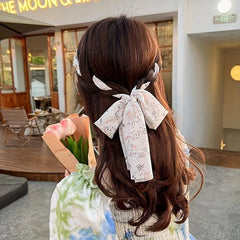 Boho Style Pearl Hair Tie Braided Scrunchie Floral Hair Accessories