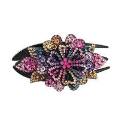 Crystal Flower Hair Claw Clip Rhinestone Retro Non Slip Strong Hold Grip
