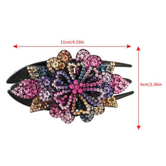 Crystal Flower Hair Claw Clip Rhinestone Retro Non Slip Strong Hold Grip