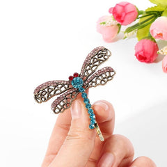 Rhinestone Dragonfly Hair Clip Bobby Pin Side Clip Head Jewelry