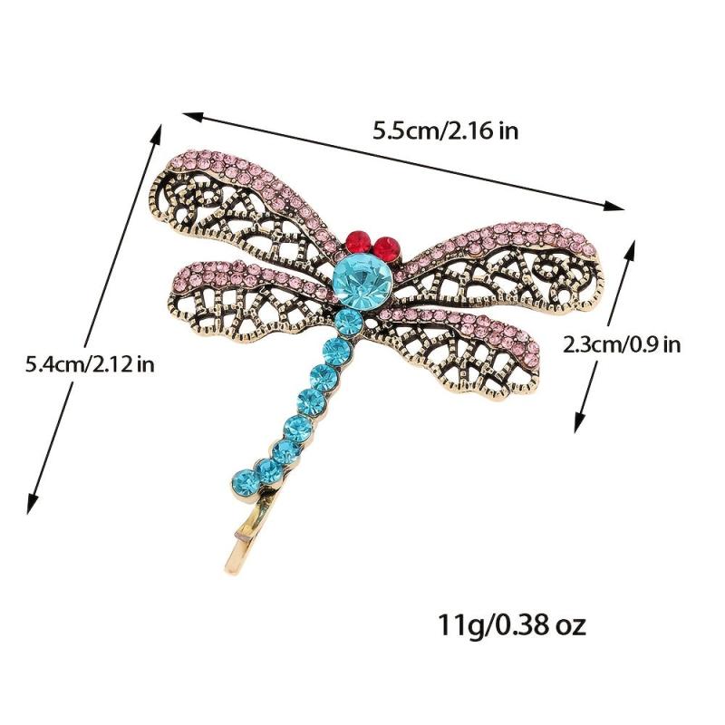 Rhinestone Dragonfly Hair Clip Bobby Pin Side Clip Head Jewelry