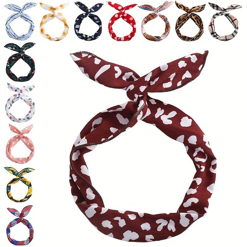 5 5pcs Printed Hair Tie Wide Headbands Women's Hair Accessories