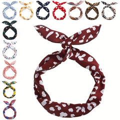 5 5pcs Printed Hair Tie Wide Headbands Women's Hair Accessories