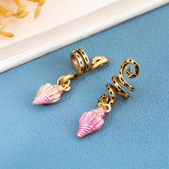 Enamel Conch Hair Beads Dreadlock Hair Ring Oceans Series Hair Accessories