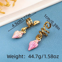 Enamel Conch Hair Beads Dreadlock Hair Ring Oceans Series Hair Accessories