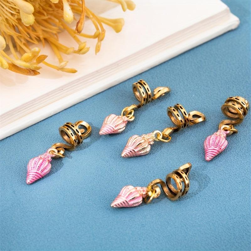 Enamel Conch Hair Beads Dreadlock Hair Ring Oceans Series Hair Accessories