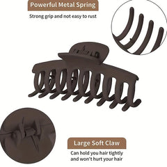 6pcs Solid Hair Claw Matte Banana Clip Non Slip Hair Accessory