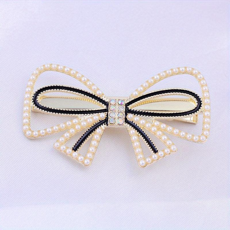 Faux Pearl Hair Clip Duck Billed Non Slip Side Clip Bangs Clip Hair Accesso