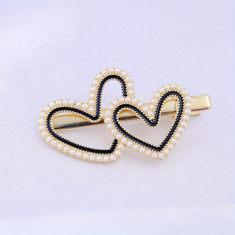 Faux Pearl Hair Clip Duck Billed Non Slip Side Clip Bangs Clip Hair Accesso